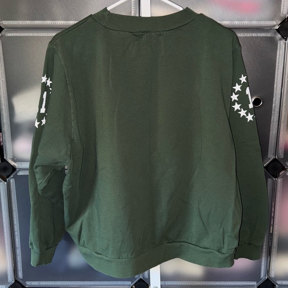 Free People Ragabond Studio Halftime Sweatshirt Green 11 Women's Size L - Picture 9 of 12